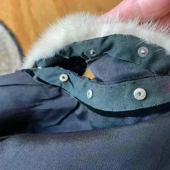 Vintage Embellished Black Blazer Cardigan with White Mink Detachable Fur Neck. - Picture 6 of 11